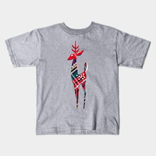 A plaid deer Kids T-Shirt